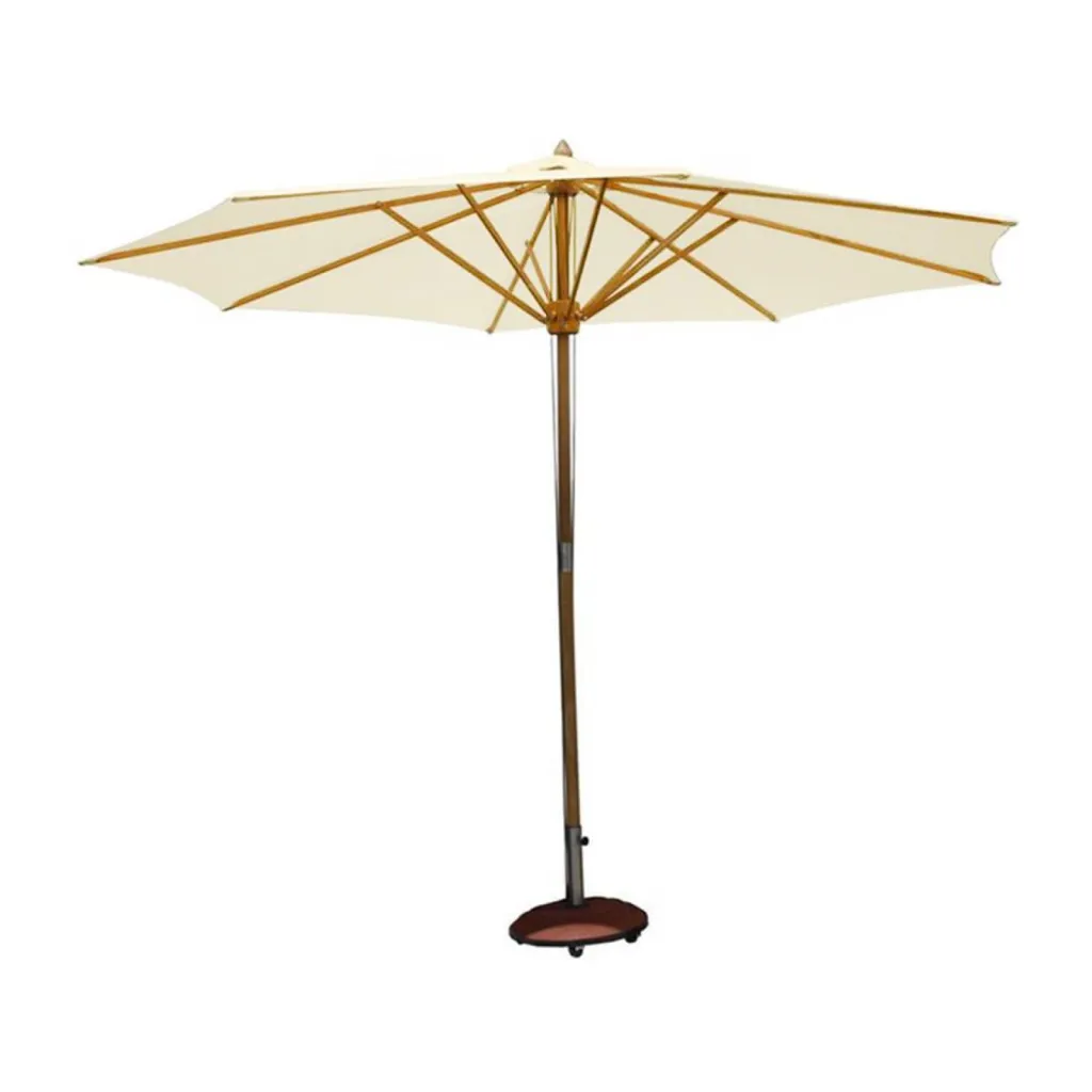 PARASOL ROND ÉCRU 300CM PARFAIT POUR ANNIVERSAIRE