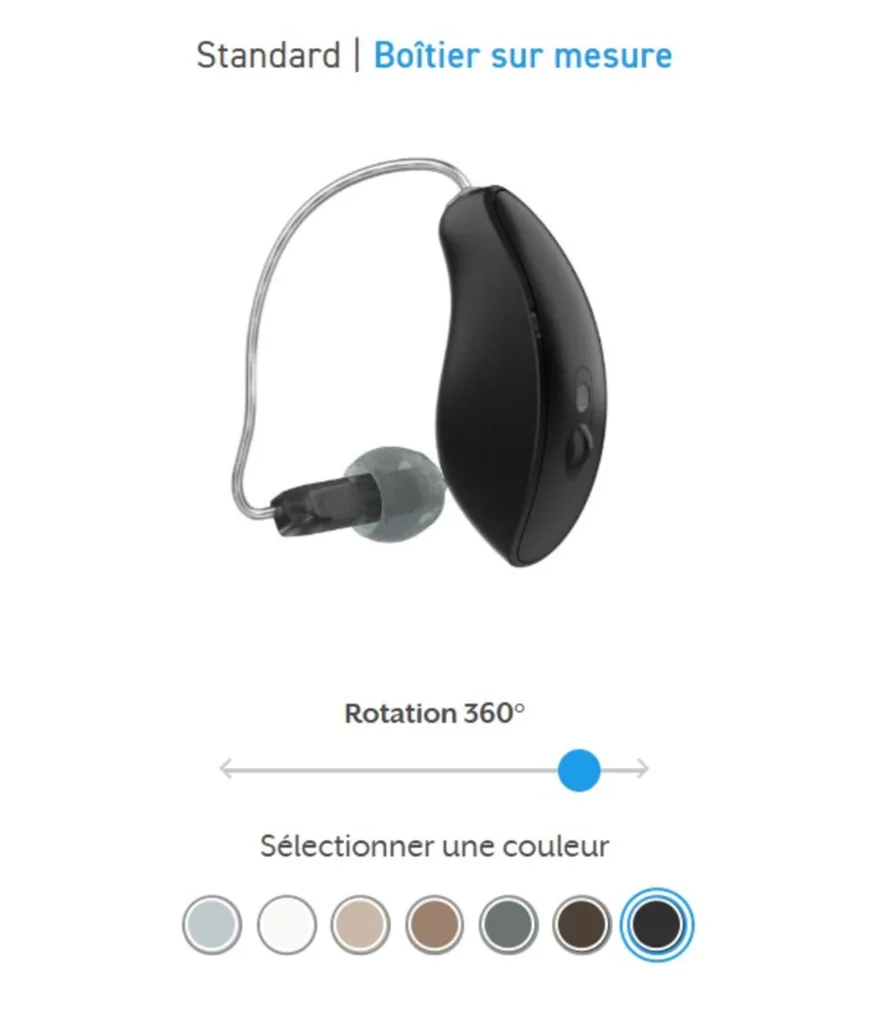 Appareil auditif discret, performant et rechargeable proche de Lyon: modèle mRIC R (rechargeable) Omega AI disponible dans un de nos centres