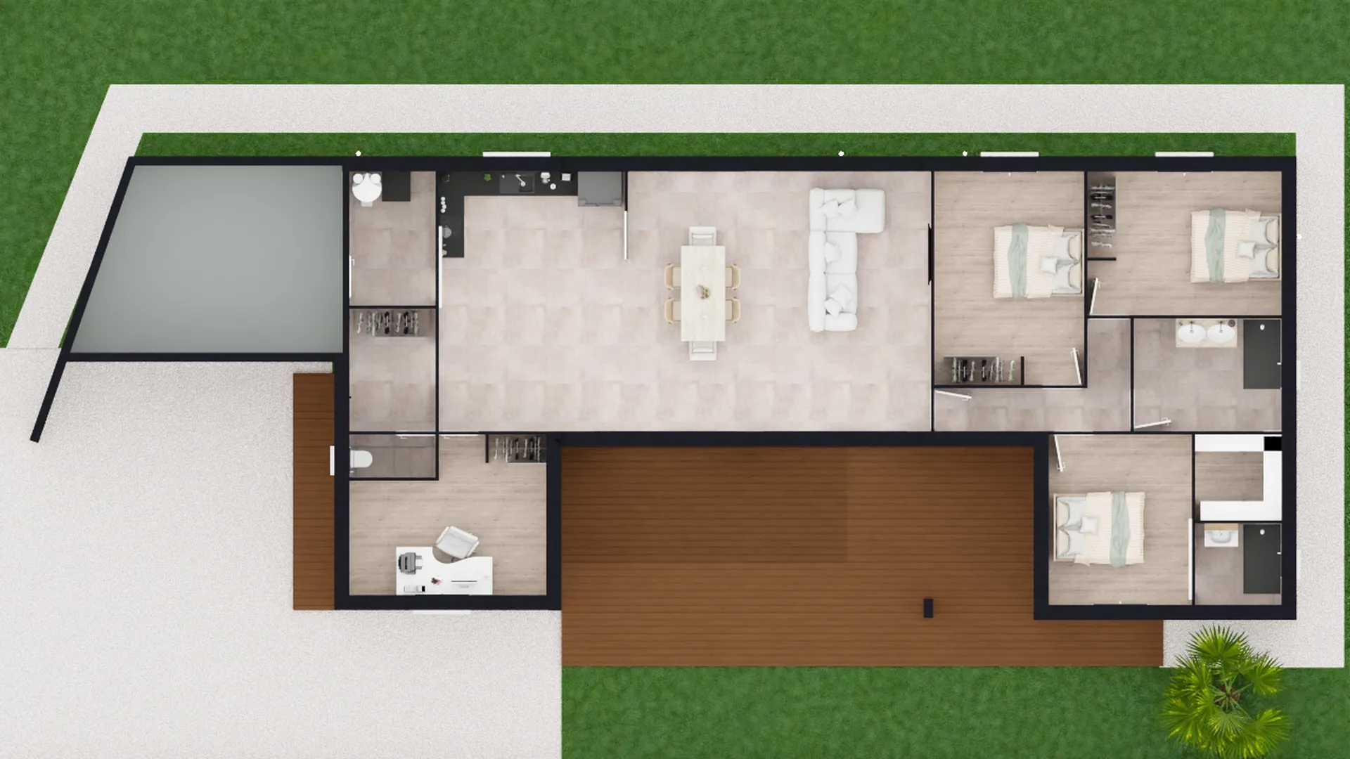 Maison contemporaine de plain pied pour un projet client à Plaisance du Touch