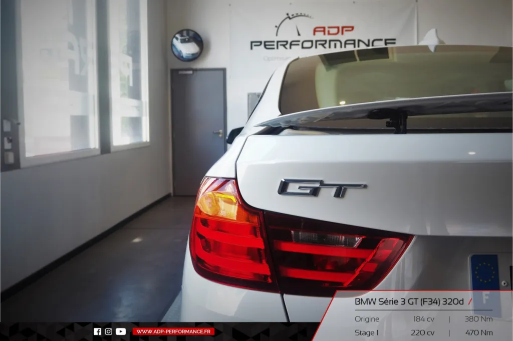 Reprogrammation moteur Hyères - BMW Serie 3 GT F34 320d 184cv - ADP Performance