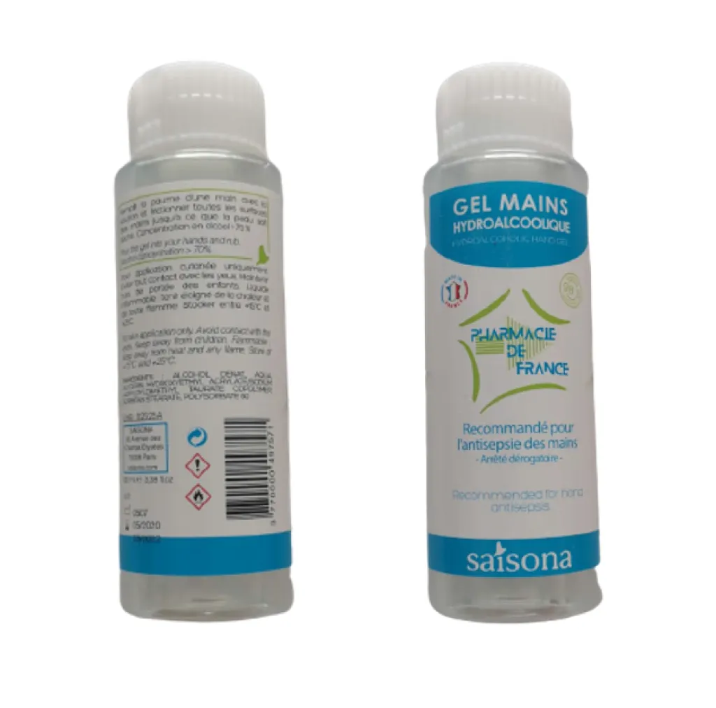 fiole gel hydroalcoolique 100ml CPI Hygiène bactéricide et virucide