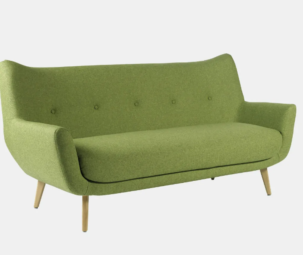 Canapé  3 places pieds bois