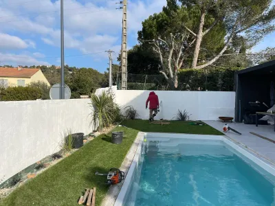 Aménagement d'un jardin contemporain dans les Boucehs du Rhone