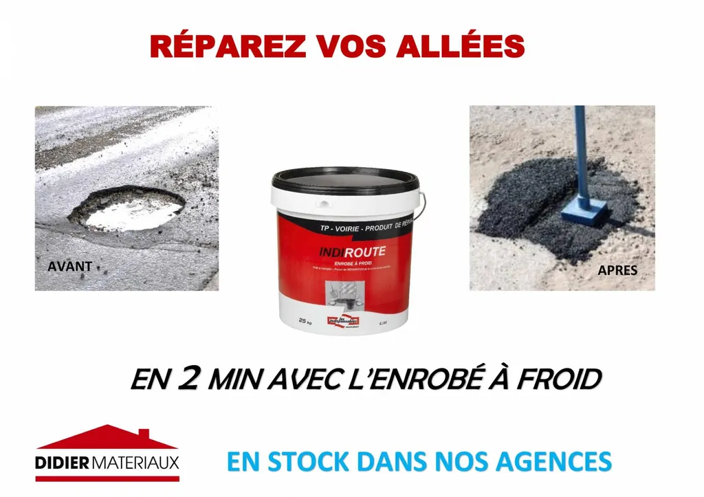 Je recherche un produit pour réparer mon allée goudronnée et mes fissures.