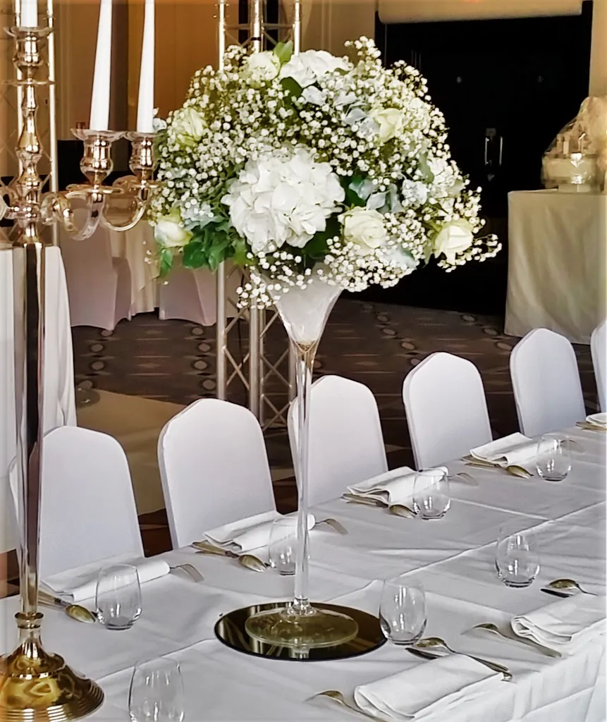 Centre de table vase en verre mariage