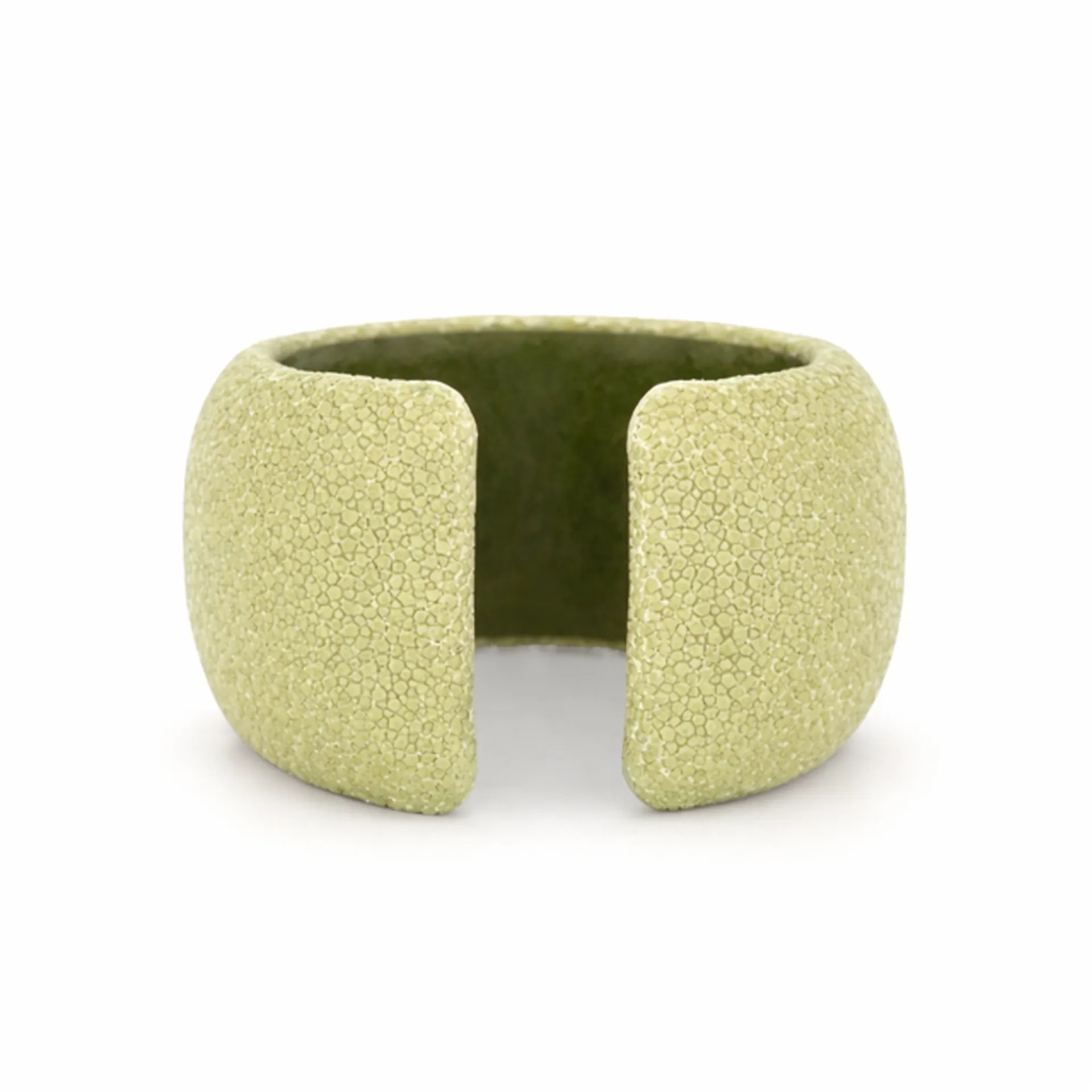 Bracelet manchette cuir et galuchat artisanal bijouterie Or Ligne