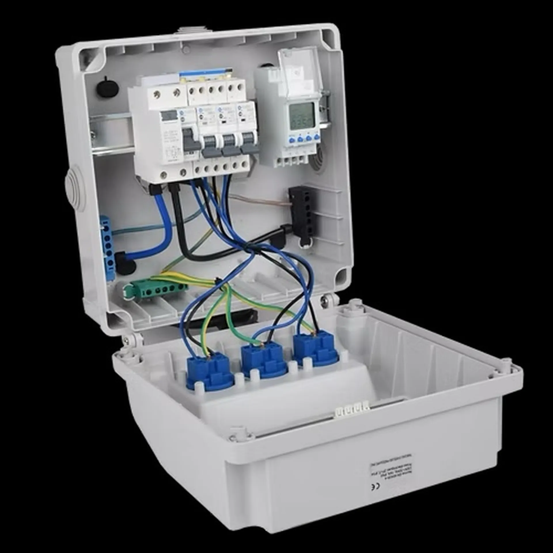 COFFRET ETANCHE AVEC HORLOGE 3 PRISES