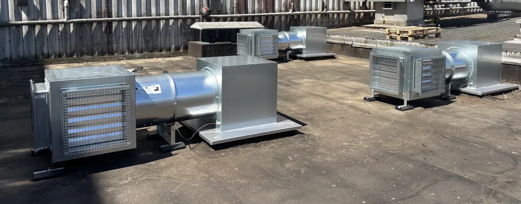 Ventilateur axial industriel silencieux pour bâtiments industriels et logistiques en Savoie