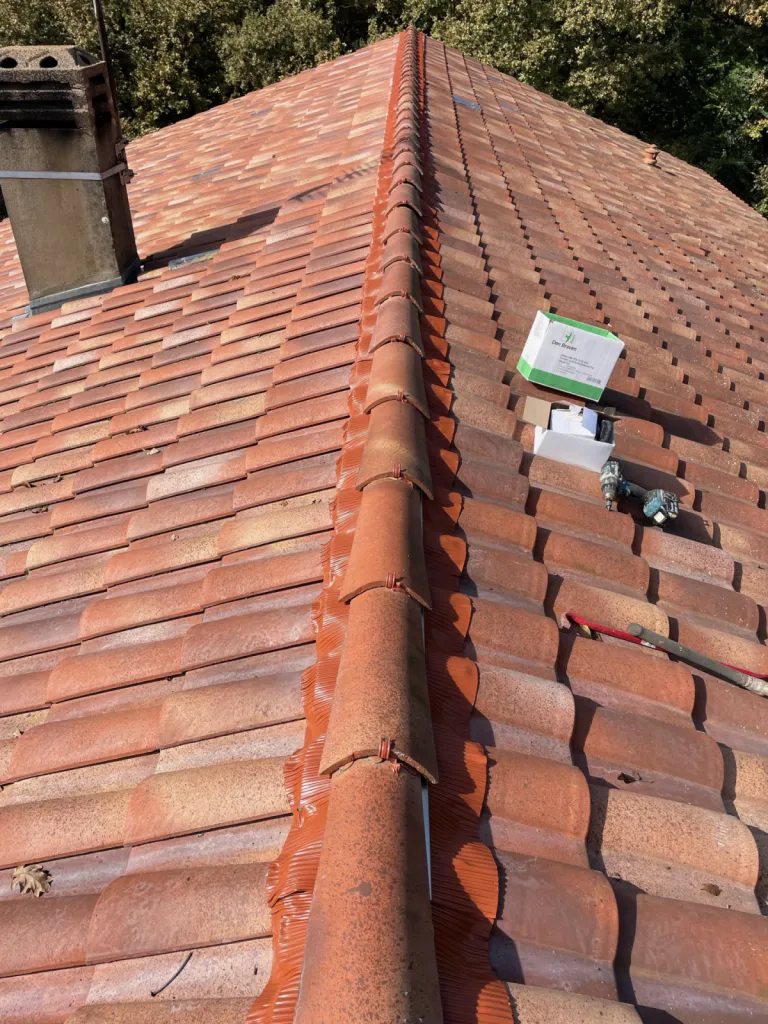 fin du chantier après la pose de faitage plomb et aluminium LANDES 