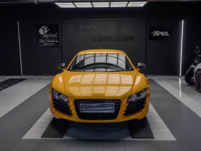 Audi R8 transformée par Gloss Obsession grâce à un covering haut de gamme dans le Morbihan.