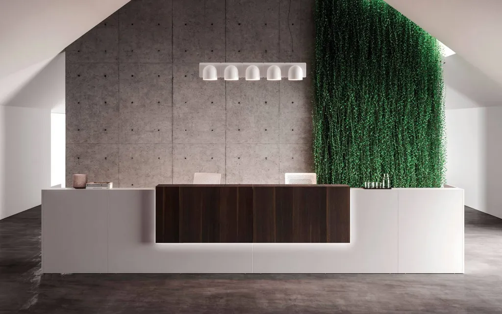 Banque d'accueil droite avec éclairage LED à Lyon