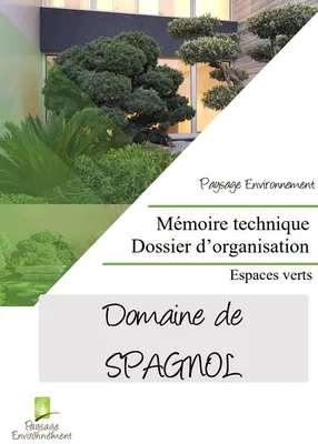 Page de garde d'un mémoire technique de Paysage Environnement à Nice