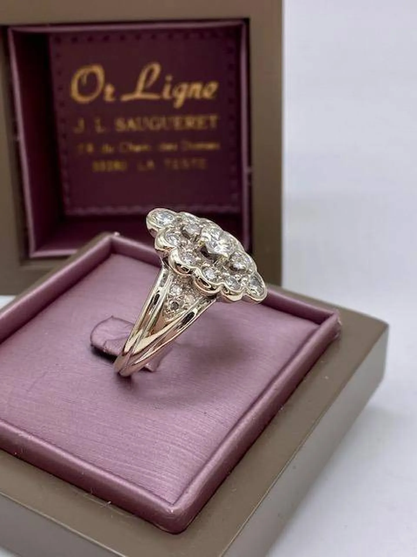 Bague platine et diamants occasion Or Ligne Bordeaux  Bassin d'Arcachon