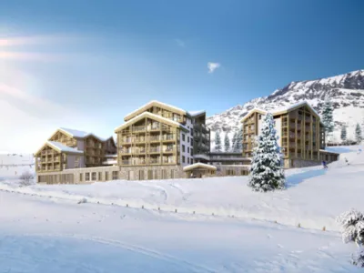 Appartements neufs du T2 au T5 avec une cuisines entièrement équipées et vues sur le domaine skiable à L'Alpe d'Huez (38)
