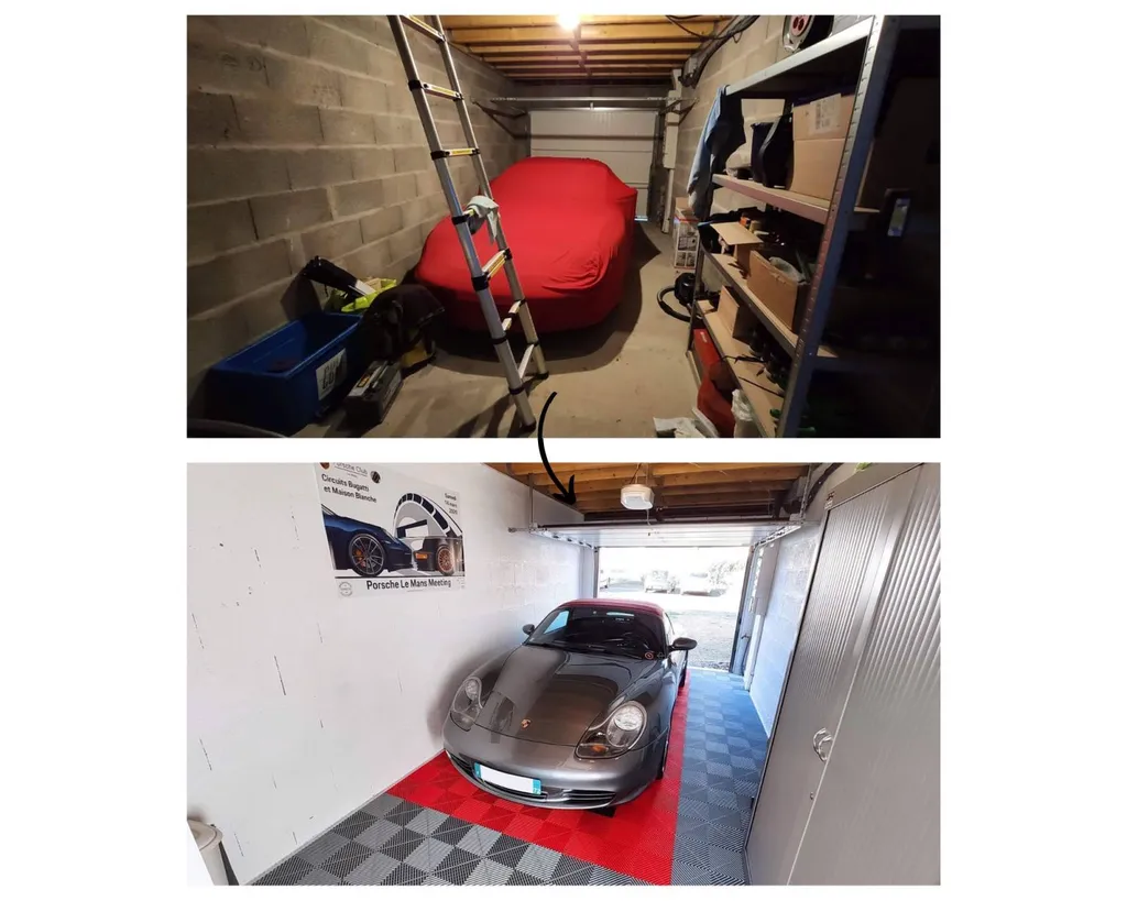 Aménagement d'un garage en dalles Swisstrax, près du Mans en Sarthe