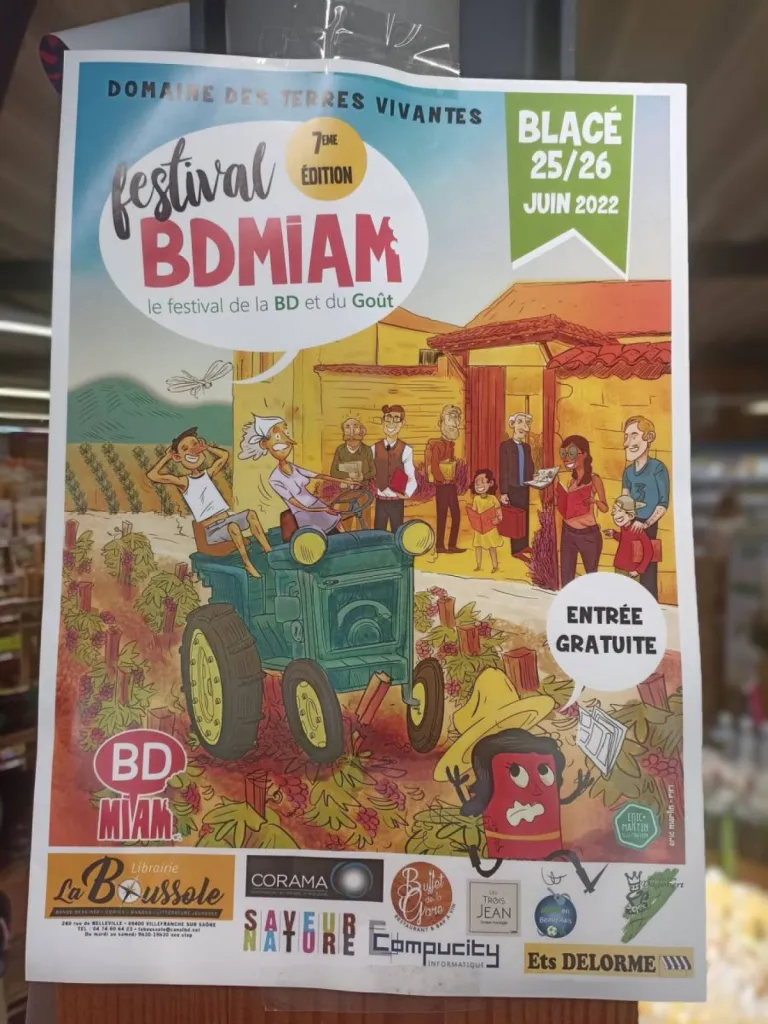 Saveur Nature est partenaire du festival BD MIAM édition 2022 ai Domaine des Terres Vivantes à Blacé