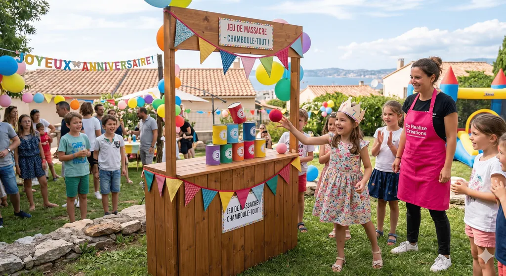 Installer un stand de chamboule tout anniversaire à Marseille :  jeu traditionnel indémodablepour les enfants