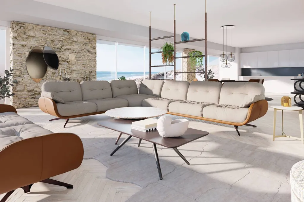 Canapé style contemporain d'angle beige personnalisable hyères dans le var près de Toulon