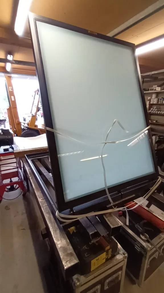 Trappe vitrée opale, sur mesure, manuelle vue ouverte