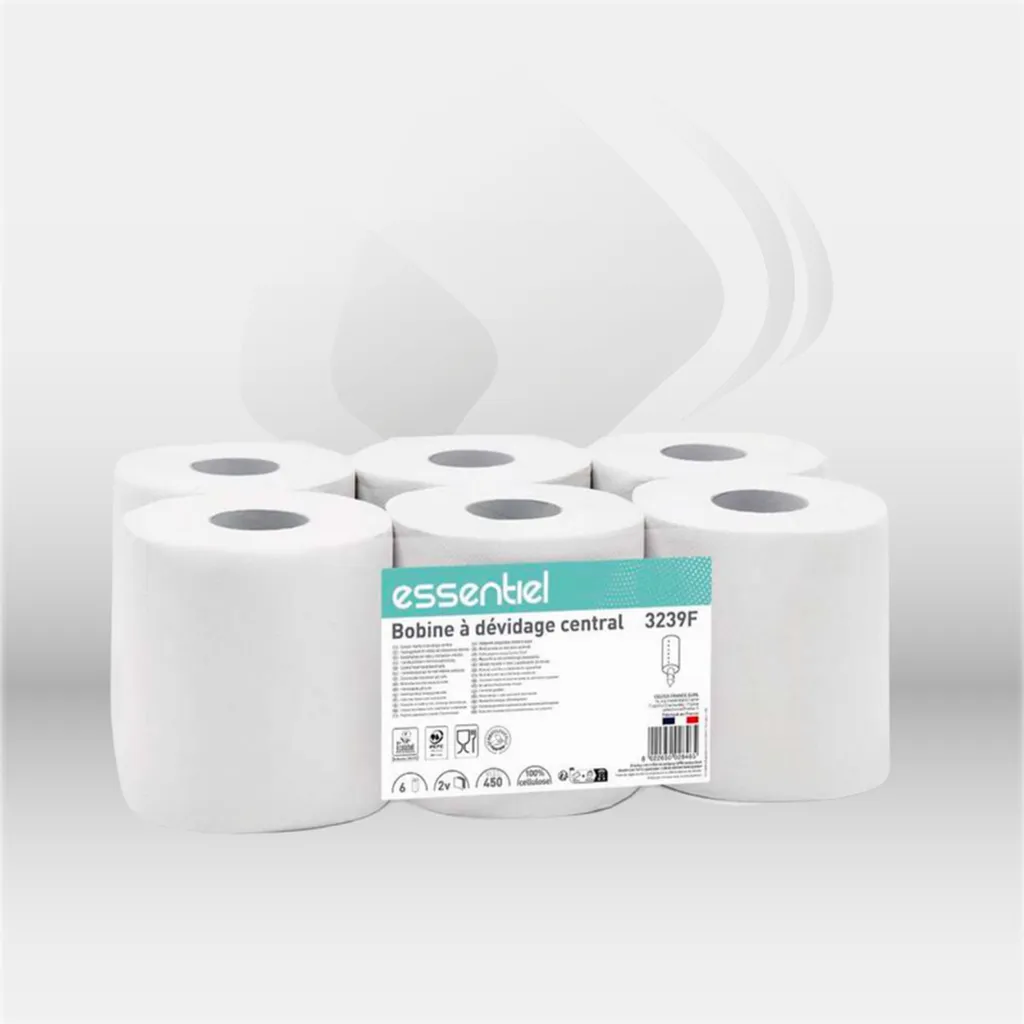 Bobine à dévidage central Ecolabel 450 formats 2 épaisseurs Celtex, certifiée contact alimentaire, lot de 6 rouleaux – disponible à Mont-de-Marsan, Landes (40), Nouvelle-Aquitaine et toute la France