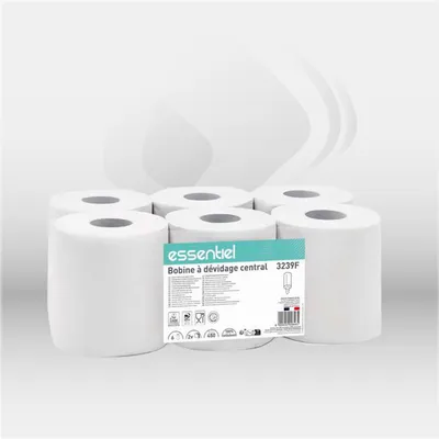 Bobine à dévidage central Ecolabel 450 formats 2 épaisseurs Celtex, certifiée contact alimentaire, lot de 6 rouleaux – disponible à Mont-de-Marsan, Landes (40), Nouvelle-Aquitaine et toute la France
