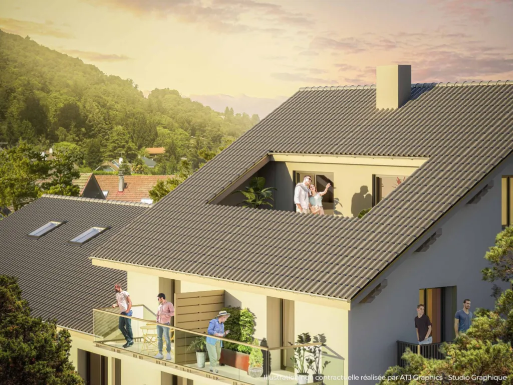 Appartements du T1 au T4 duplex de la résidence Les Rives du Lac à Sévrier entre le lac d'Annecy et SEMNOZ