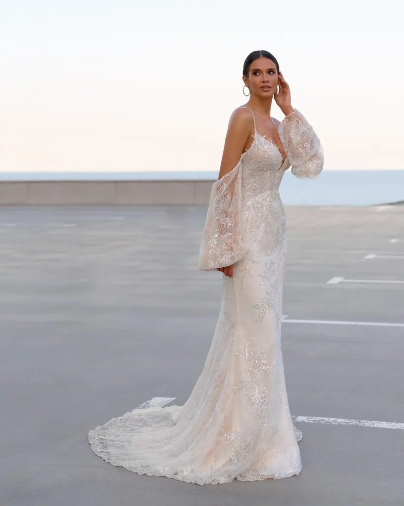 Robe de mariée sirène à Marseille Vieux port  
