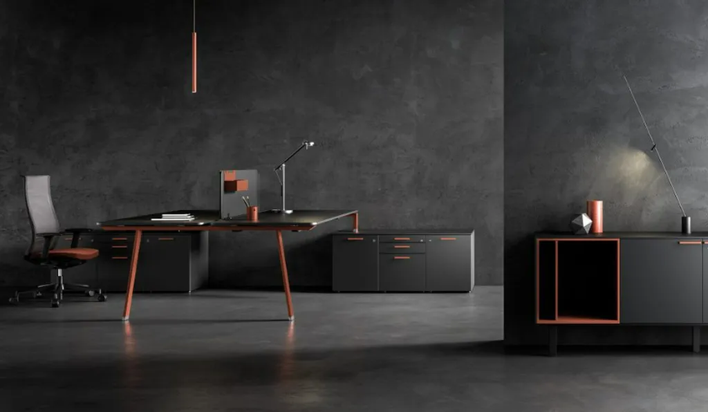 Bureau design italien Take Off Évo du fabricant Bralco à Montpellier 
