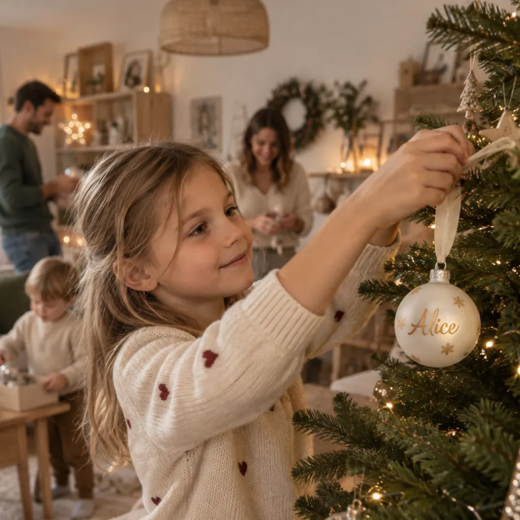 Où trouver une boule de Noël personnalisée avec prénom en verre pour décorer le sapin ou faire un cadeau ?