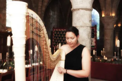 Medieval and Stuninng Bespoke Wedding for American Couple with luxury decor in French Abbey near to Paris
