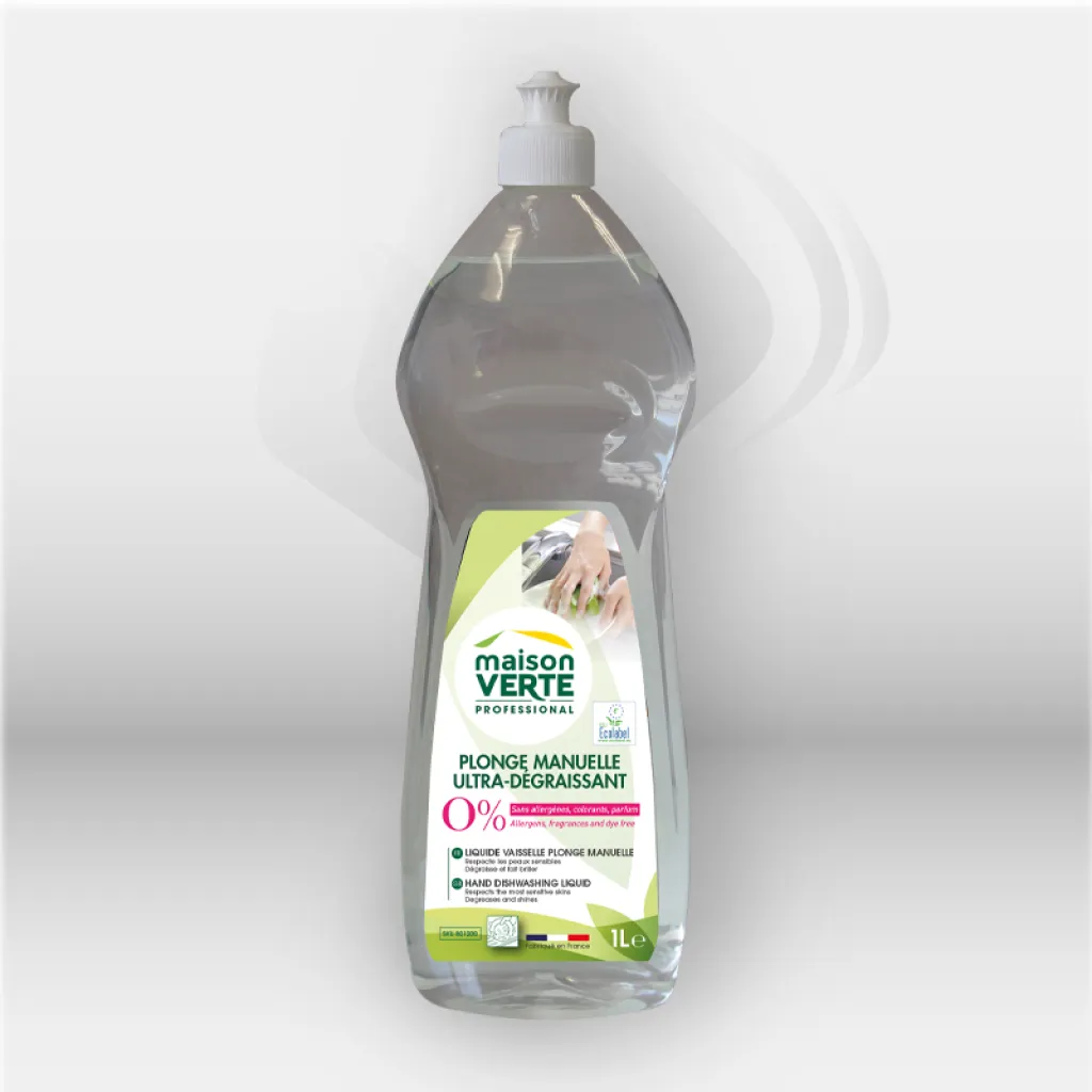 Produits d'entretien professionnel, liquide vaisselle Maison verte