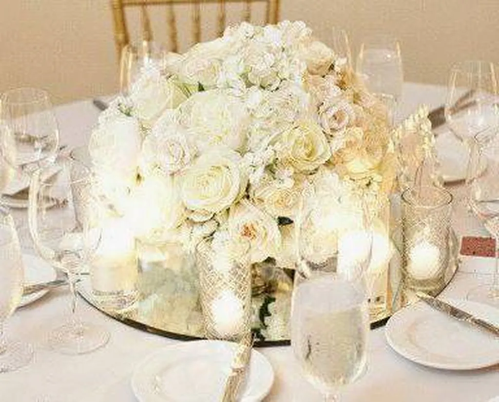 Centre de table rond blanc 