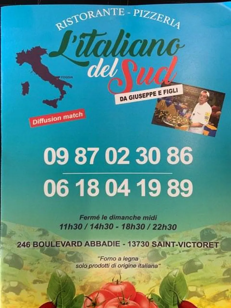 L’Italiano Del Sud da Giuseppe, 13730 Saint Victoret, Restaurant Pizzeria