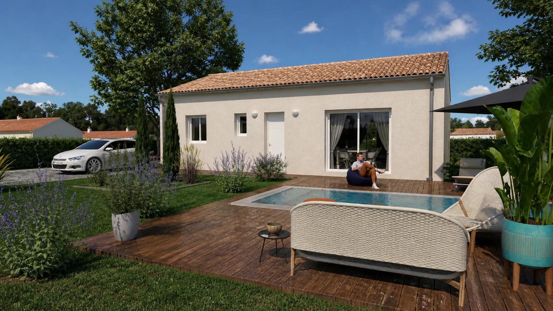 Maison neuve de 91 m² habitables située dans un secteur calme et prisé de la commune de Libourne