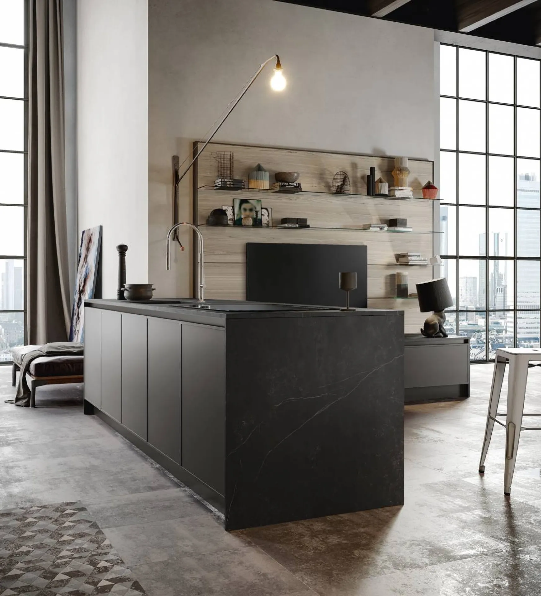 Cuisine moderne design italien industriel près de Sanary