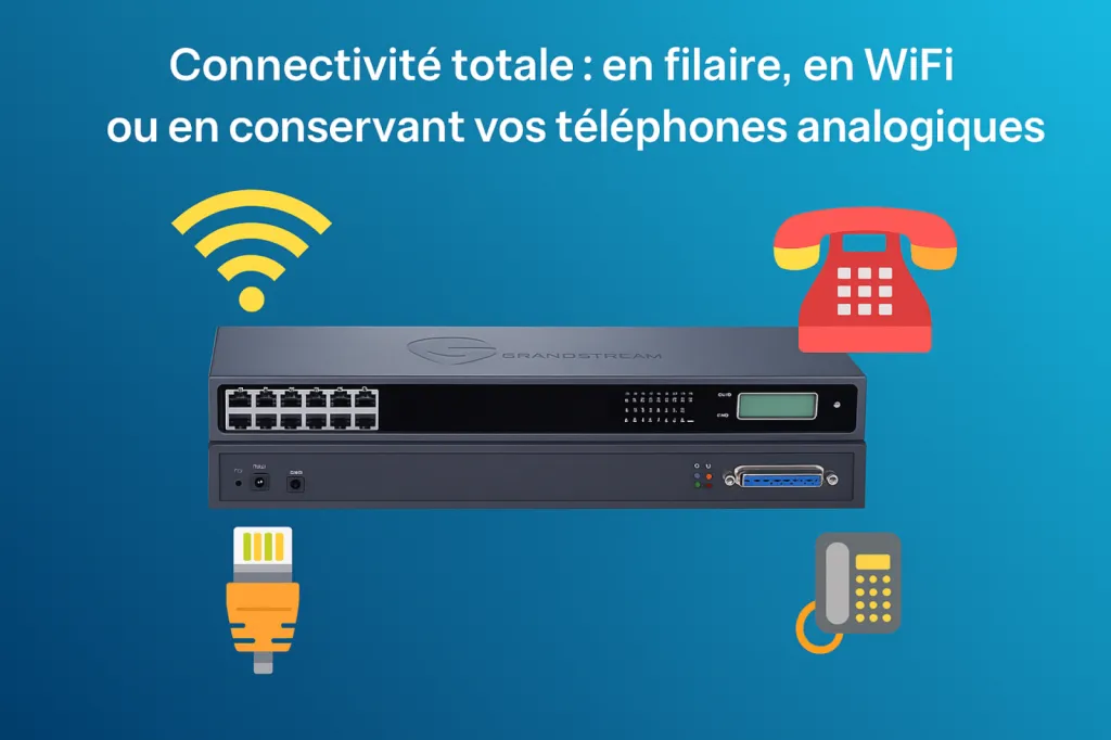 Compatibilité totale des téléphones SIP en filiare, Wifi ou avec vos téléphones existants
