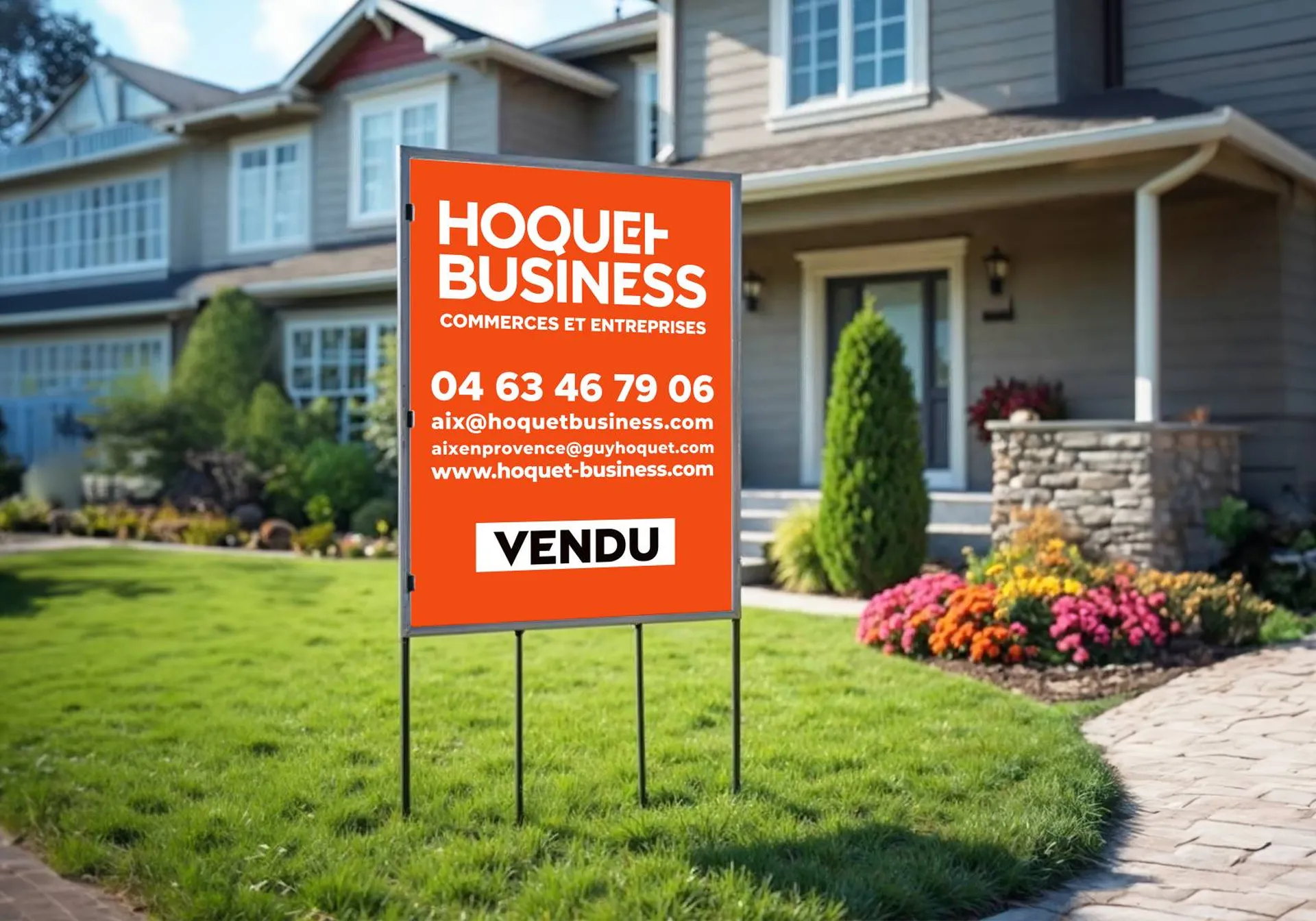 graphisme et impression panneau immobilier guy hoquet aix en provence