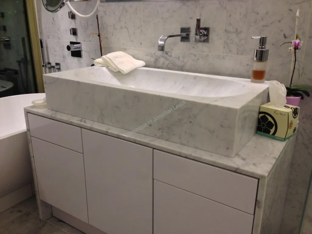 Salle de bains en marbre de Carrare