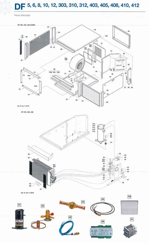 DESHUMIDIFICATEUR ZODIAC TYPE DF VERSION ENCASTRE