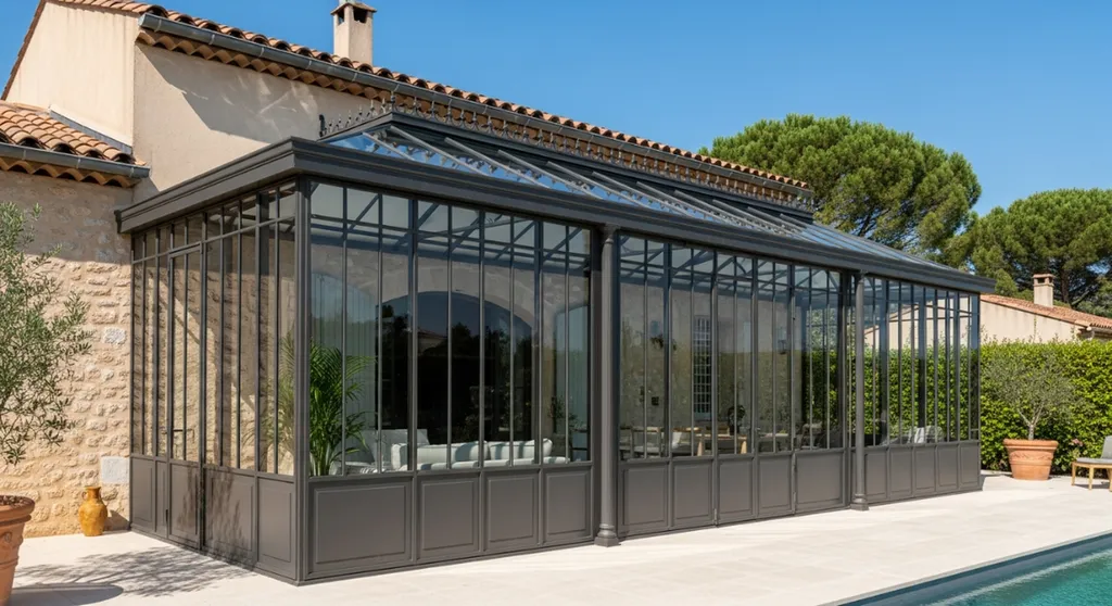 Fabriquer une véranda en acier style verrière à l’ancienne pour agrandir une maison de standing à Cannes et Grasse