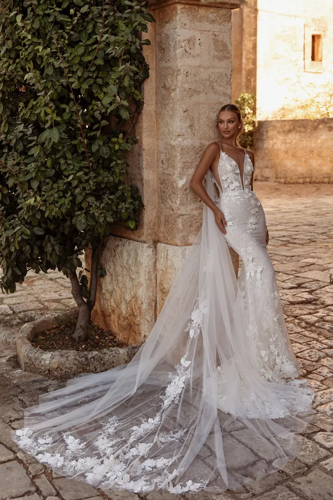 Robe de mariée sirène en dentelle Marseille 