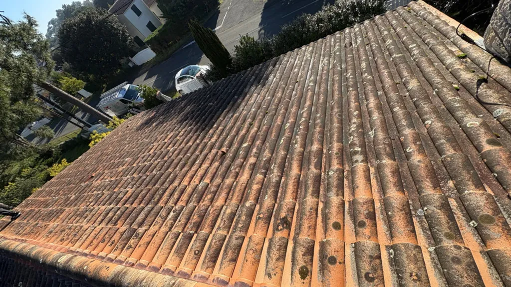 Nettoyage de toiture avant / après à Vias 34450 dans l'Hérault
