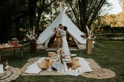 Décoration de mariage au bord du Lac