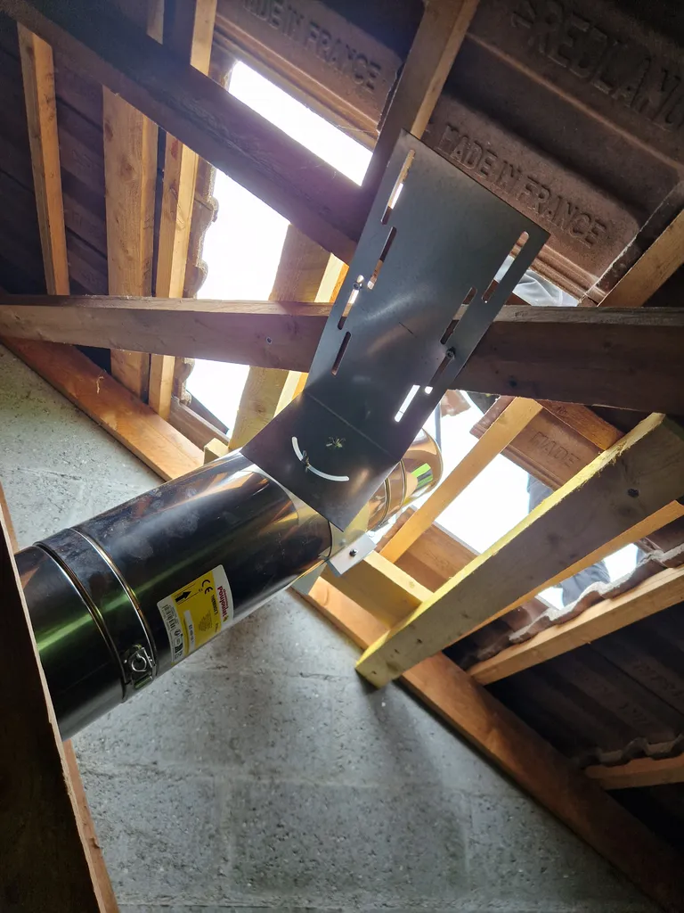 Installation cheminée double peau isolé pour bois Bolbec