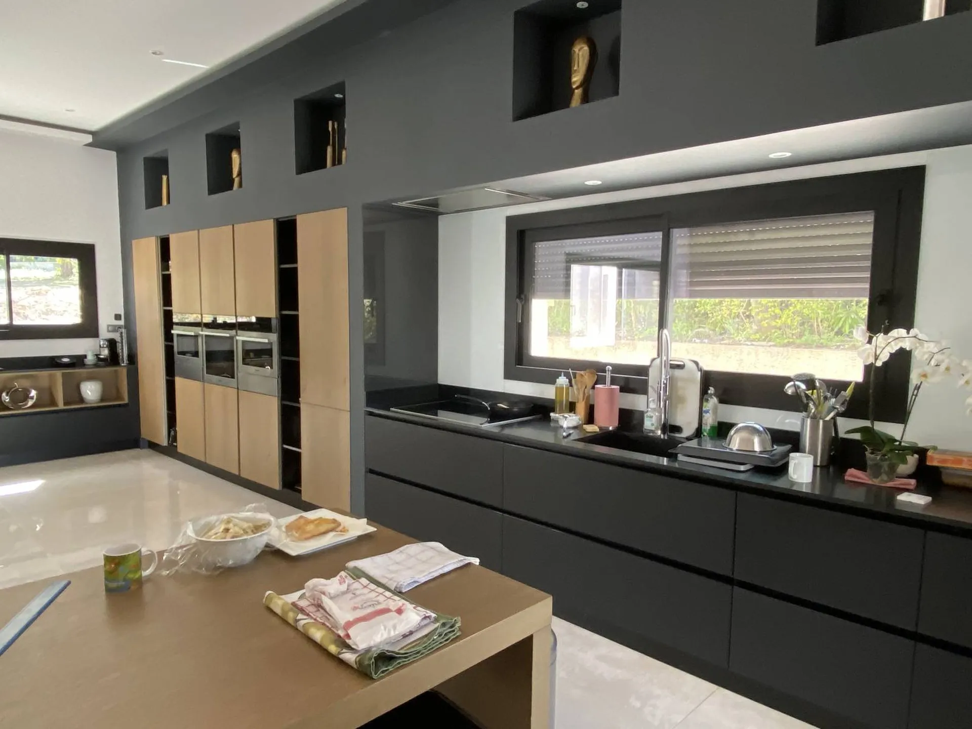 Baie coulissante en ALU Gris anthracite à Aix