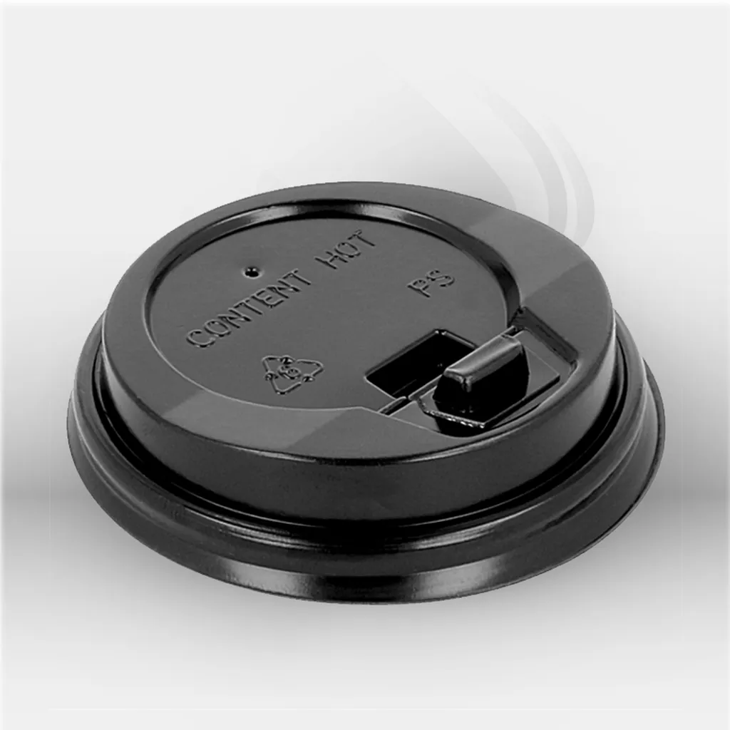 Couvercles pour gobelets 120 ml noirs Garcia de Pou pour restauration professionnelle, idéals pour cafés, restaurants et vente à emporter, assurant une fermeture sécurisée et hygiénique des boissons chaudes et froides – disponibles à Mont-de-Marsan, Lande
