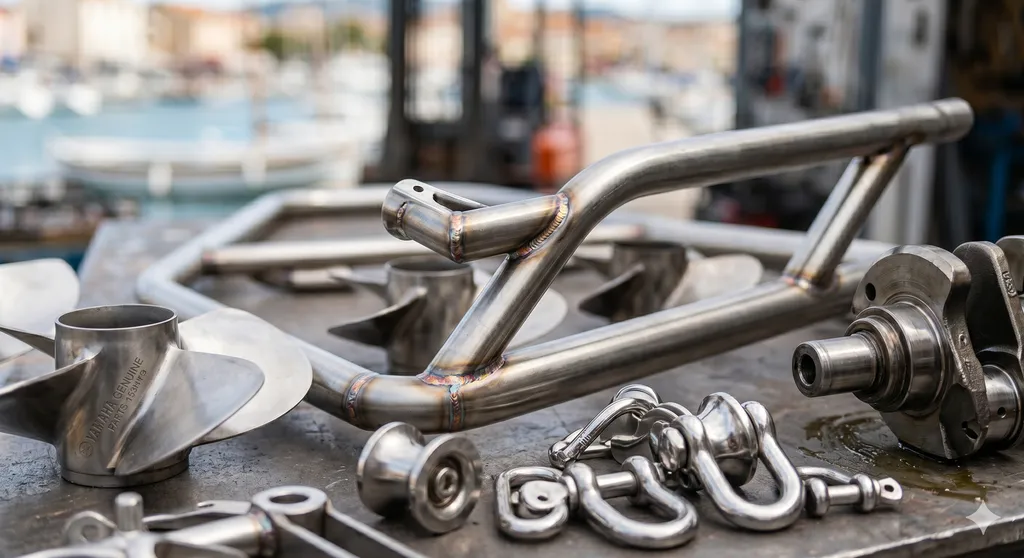 Fabrication de pièces nautiques inox et réparation moteur bateau à Saint-Tropez