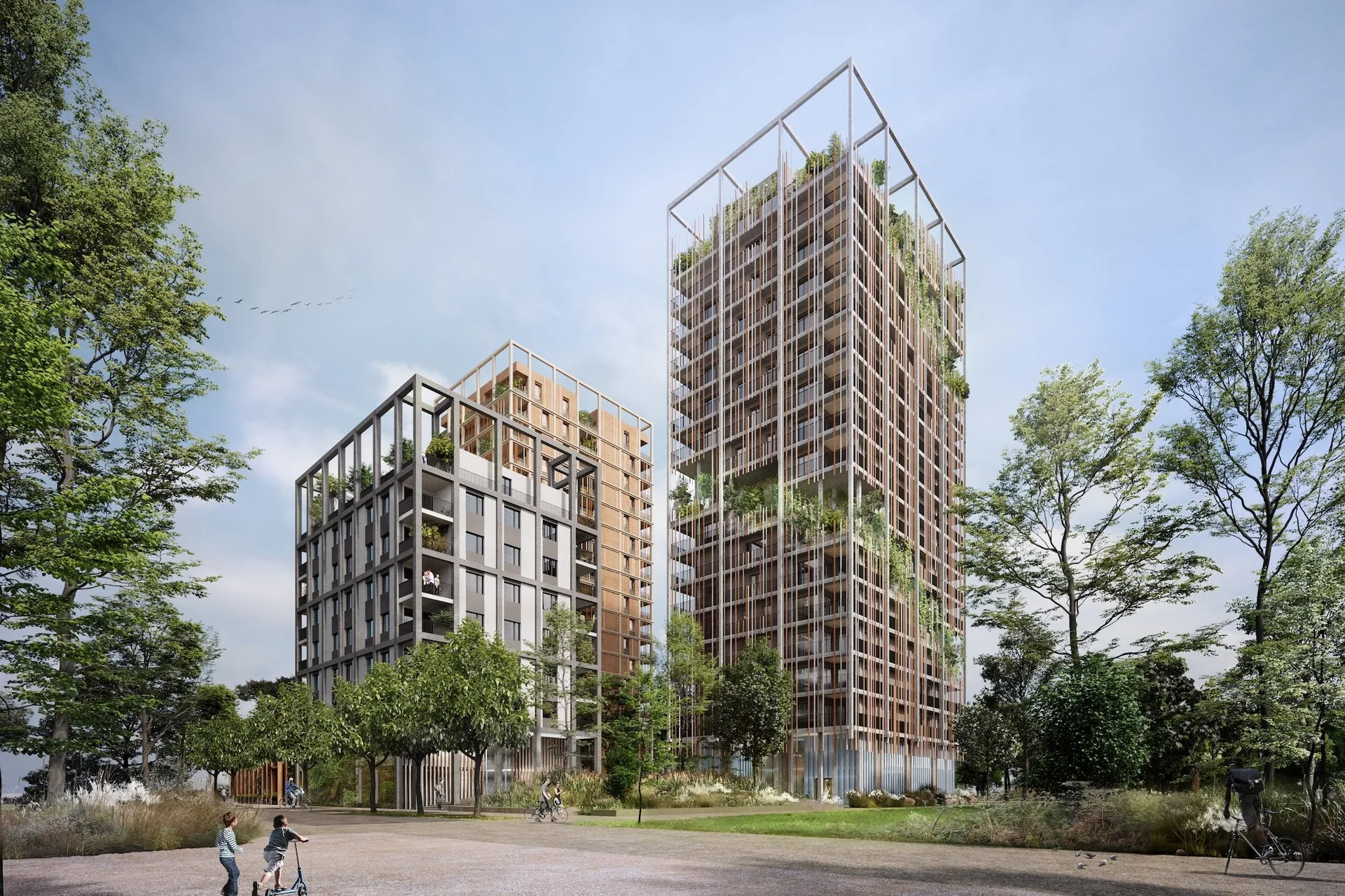 Appartements neufs à Strasbourg-Wacken avec terrasses et espaces verts — résidence haut de gamme RE 2020 à deux pas du Parlement Européen