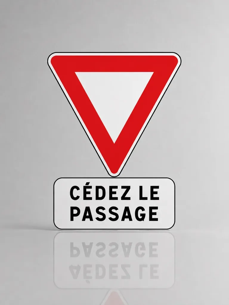 Ensemble Panneau Cédez le Passage AB3a et Panonceau M9c – Sécurisez vos Intersections