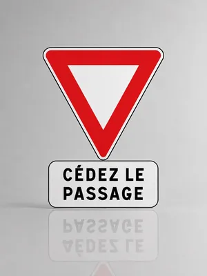 Ensemble Panneau Cédez le Passage AB3a et Panonceau M9c – Sécurisez vos Intersections